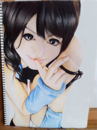 Anime Cosplay Girl - Watercolor Pencils